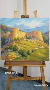 قلعه فلک و افلاک (خرم آباد), تابلوی رنگ روغن, ابعاد بوم : ۷۰×۶۰, اتمام  تابلو: بهار ۹۹, سبک نقاشی: # امپرسیونیسم, @roya_art_n, انواع سفارشات رنگ  روغن و طراحی و سیاه قلم در ابعاد مختلف پذیرفته میشود, ...