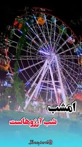 امشب توی شهربازی،, آرزوها سوار چرخ‌وفلکن 🎡✨, تو فقط آرزو کن❤️, ., .,  #شب_ارزو#ارزو#بم#کرمان#شهربازی