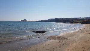 Black stone beach