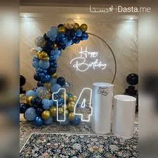 خرید و قیمت بادکنک آرایی تولد تم آبی طلایی | ترب