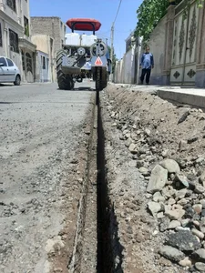 حفاری و برش آسفالت در شهرک بعثت 5