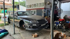 At the garage