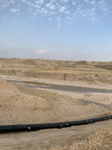 جاده رودخانه و سد روستای شیرین آب