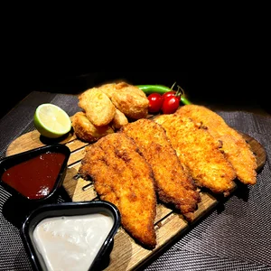 پیتزا و ماهی سوخاری fish club