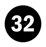 Number 32 Logo with Black Circle Background Stock Vector - Illustration of  logo, mathematics: 236347076