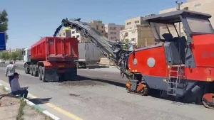 تراش آسفالت در باغ فیض