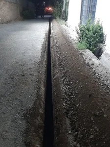 حفاری و برش آسفالت در شهرک بعثت 5