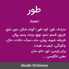 طور - معنی در دیکشنری آبادیس