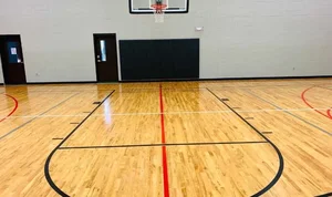 School basketball court