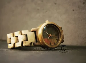 Handmade wooden watchساعت مچی دستساز ساچو 3
