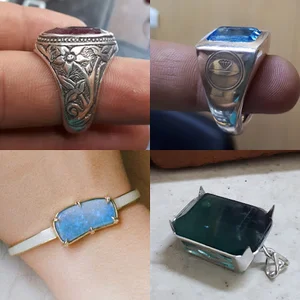 گوهرنگاری وگوهر تراشی و ساخت پایه نقره