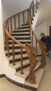کارگاه پله و نرده چوبی پیچک شمال 2