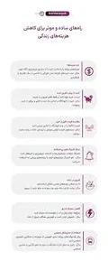 جدول مخارج زندگی + چک لیست 47 تکنیک کاهش هزینه های